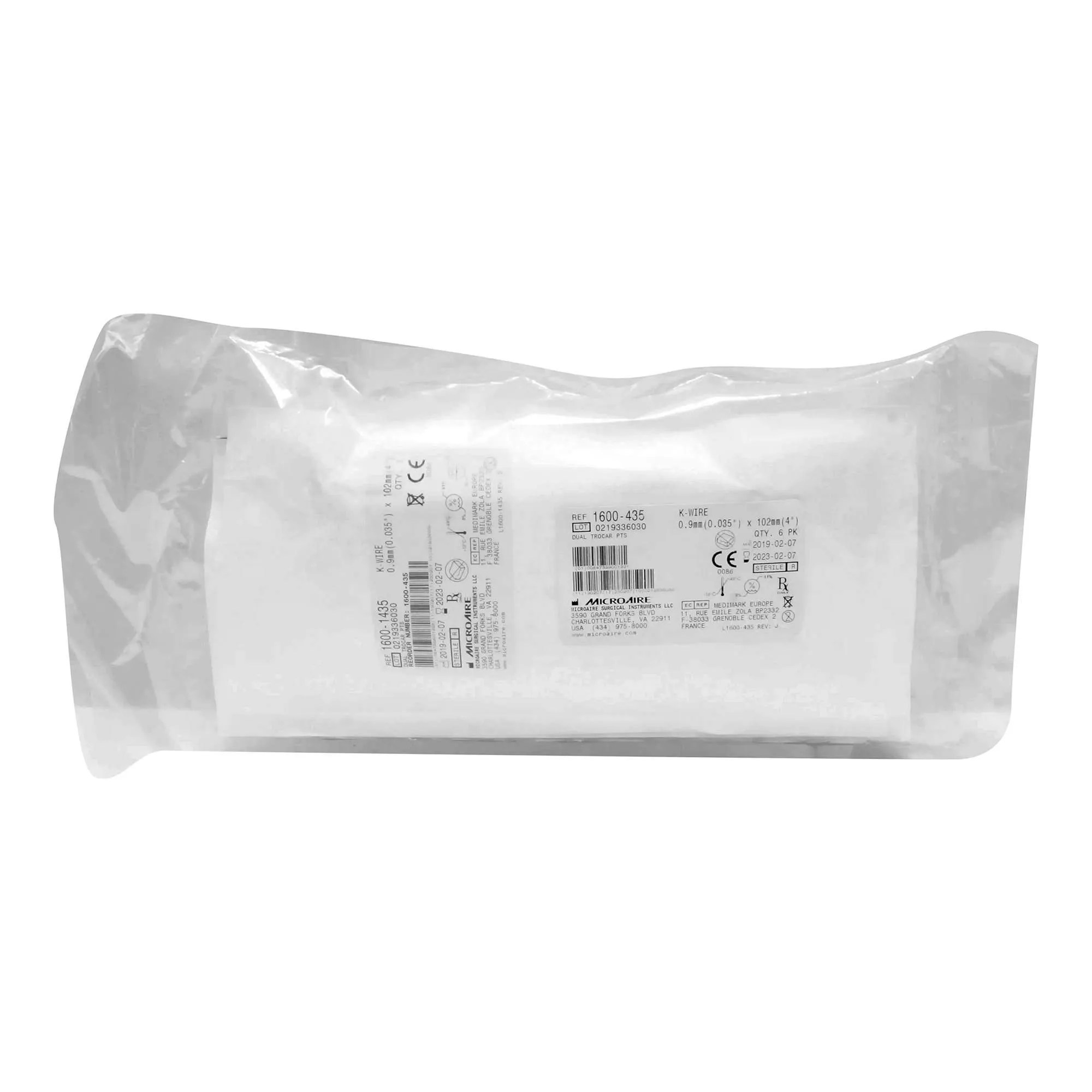MicroAire K-Wire, 0.9 mm x 102 mm, Each