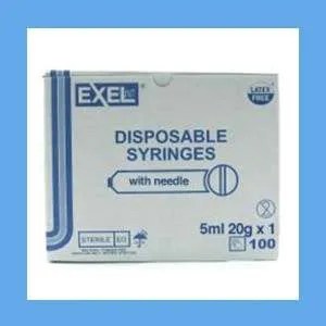 Exel Syringe with Needle Combo, 5 mL, 20G x 1 in