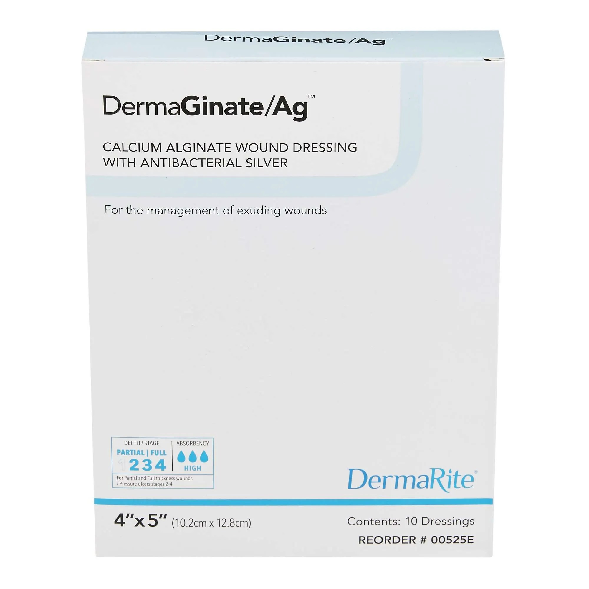SION Brands (00525E) - CALCIUM ALGINATE WOUND DRESSING WITH ANTIBACTERIAL SILVER - 4 X 5 INCH