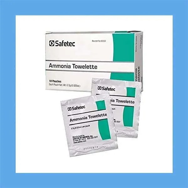 Safetec Ammonia Towelette, 10 Pouches/Box