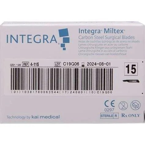 Miltex Surgical Blades, Carbon Steel, #15