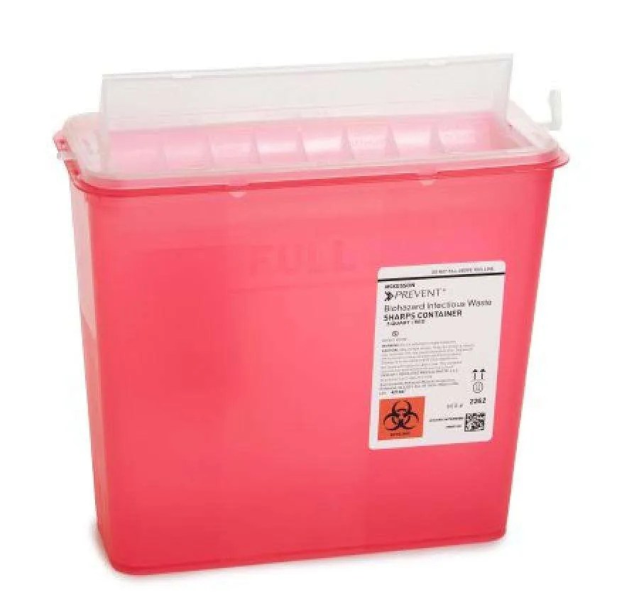 McKesson Prevent Sharps Container, 5 qt, Horizontal Entry