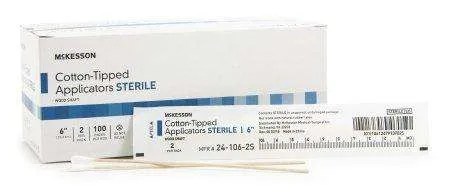 McKesson Cotton-Tipped Applicator, Straight, 6 in