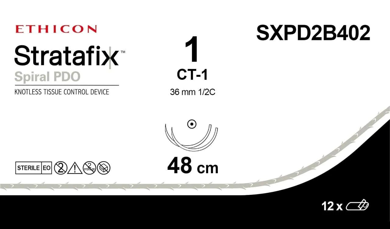 Ethicon Stratafix Spiral Duo, 24 cm x 24 cm, Box of 12