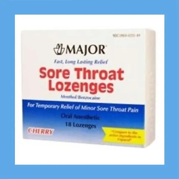 Major Sore Throat Lozenges, Cherry, 18 Count