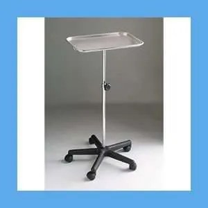 Mayo Instrument Stand with Tray, 19 in Tray, 28-48 in Height, Five-Leg Base