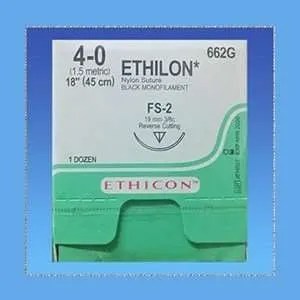 Ethicon Ethilon Nylon Suture, 4-0, 18 in, FS-2