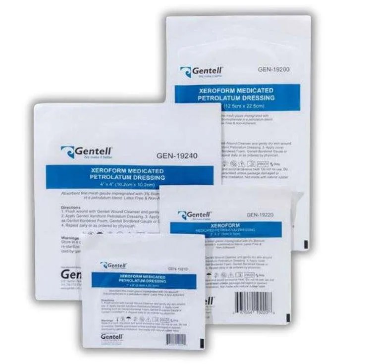 Gentell Xeroform Medicated Petrolatum Dressings