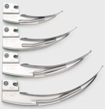 Welch Allyn #69213 Laryngoscope Blade E-Mac® Macintosh Type Fiberoptic Light Universal NonSterile-Each