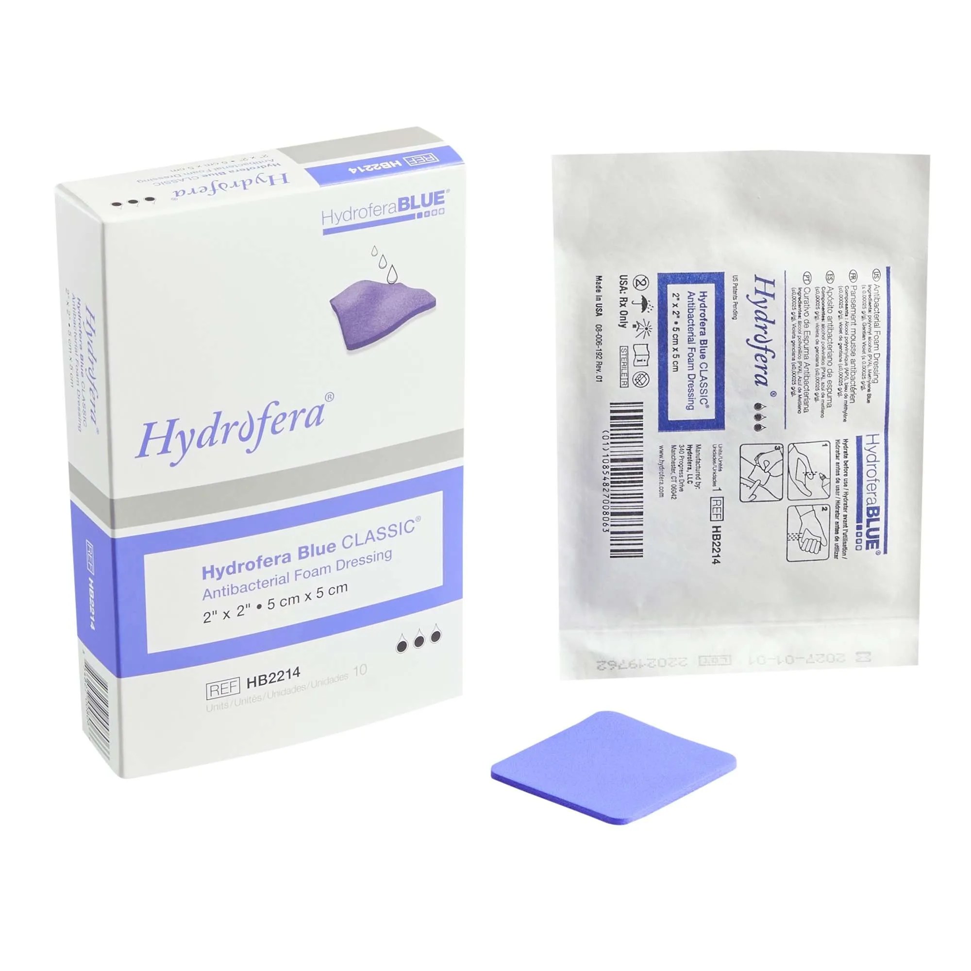 Hydrofera BLUE #HB6614 - CLASSIC ANTIBACTERIAL FOAM DRESSING - BX 10