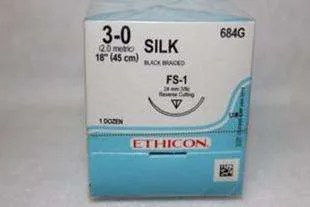 Ethicon Silk Suture, 3-0, 18 in, FS-1
