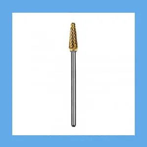 Dedeco Goldies Carbide Bur 47-XF, Rounded Cone Shape