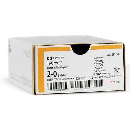 Covidien (88862768-51) - TI-CRON COATED BRAIDED POLYESTER - 27 MM - 75 CM - BX 36 - EXP 3/31/27 - OVERSTOCK