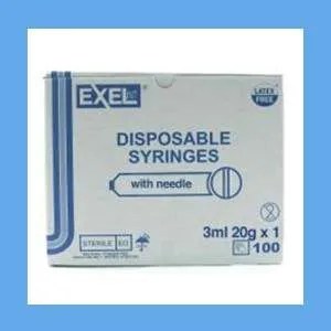 Exel Syringe with Needle Combo, 3 mL, 20G x 1 in
