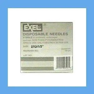 Exel Hypodermic Needle, 27G x 1/2 in