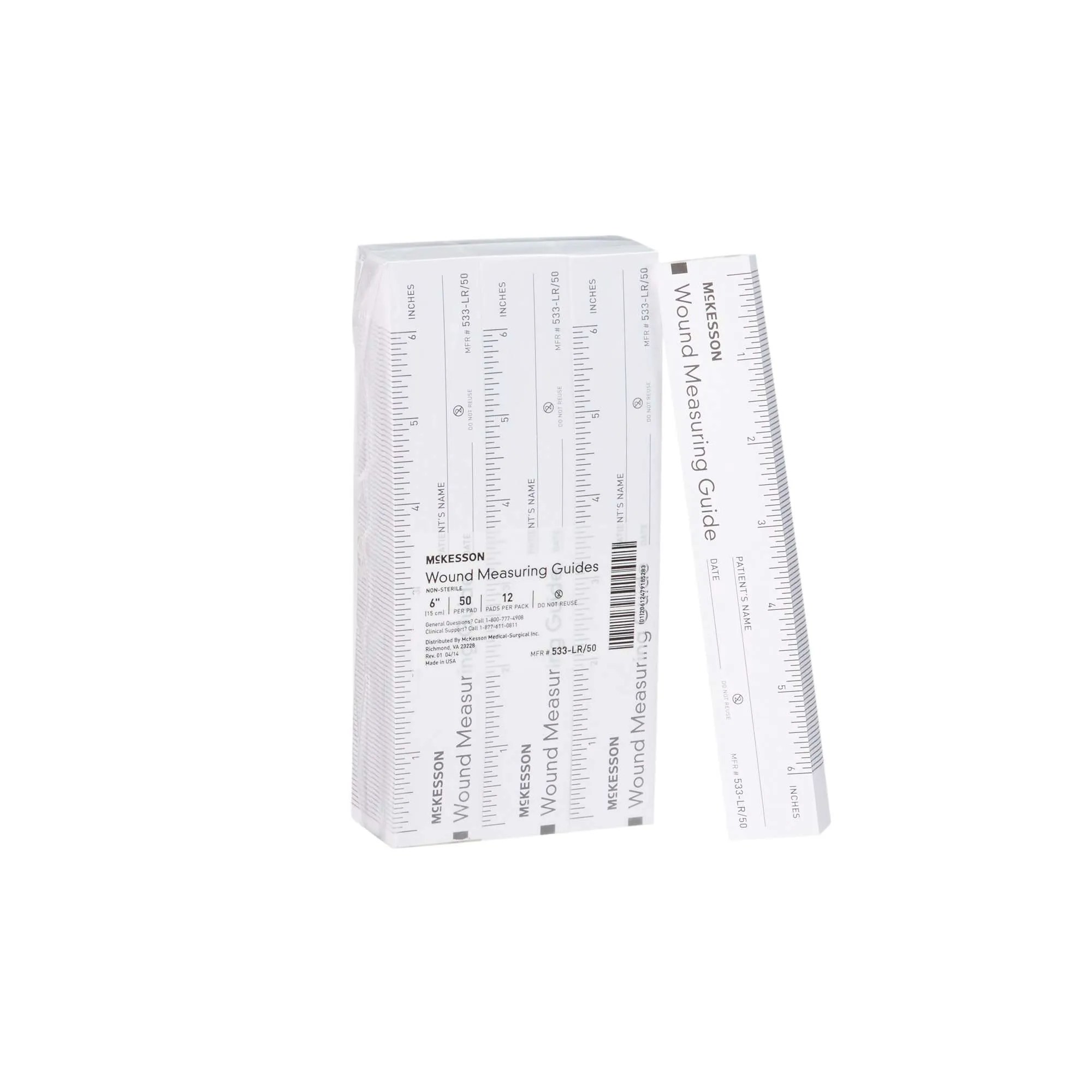 McKesson Brand #533-LR/50 Wound Measuring Ruler McKesson 6 Inch Length Paper NonSterile 100/Pack