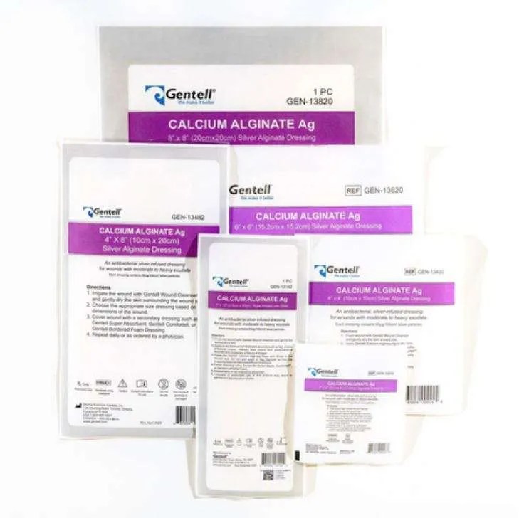 Gentell Calcium Alginate Ag Dressings/Rope-GEN-13142/13220/13420/13482/13620