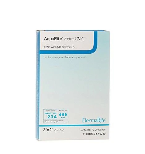 Sion Brands LLC #40220 Gelling Fiber Wound Dressing AquaRite™ Extra CMC 2 X 2 Inch BX10 (Similar to Aquacel)