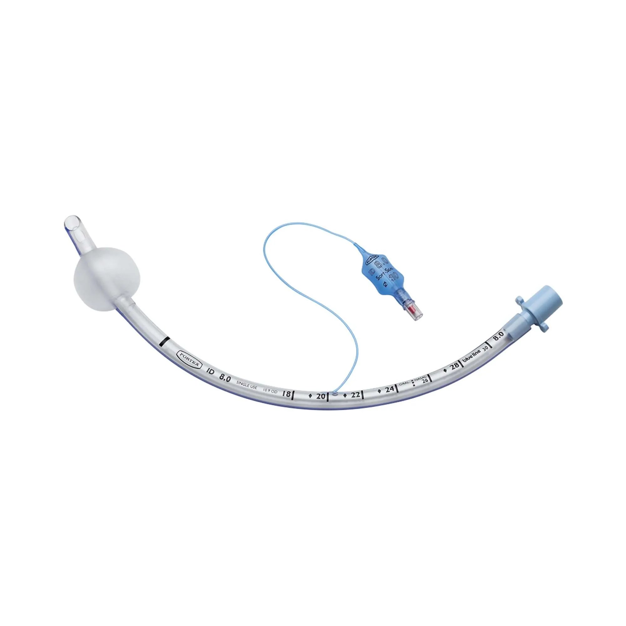 Smiths Medical Portex Cuffed Endotracheal Tube, 310 mm Length, Curved, 7.0 mm, Adult, Murphy Eye, Box of 20