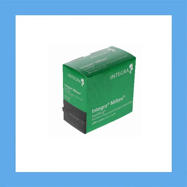 Integra Miltex Heliplug Absorbable Collagen Wound Dressing| 3/8in x 3/4in | Sterile | 10/box 62202