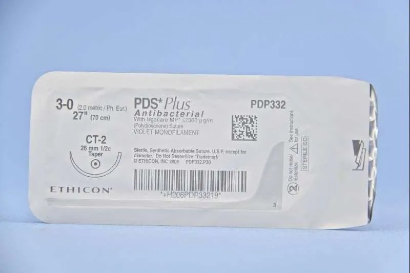 Ethicon PDS Plus Antibacterial Polydioxanone Suture, Violet, Monofilament, Box of 36