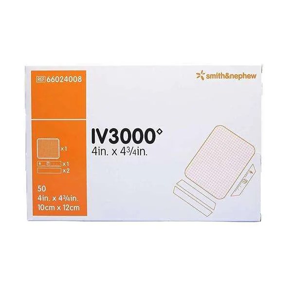 Smith & Nephew IV3000 IV Dressing, REATIC Film, 4 in x 4 3/4 in, Sterile, Box of 50