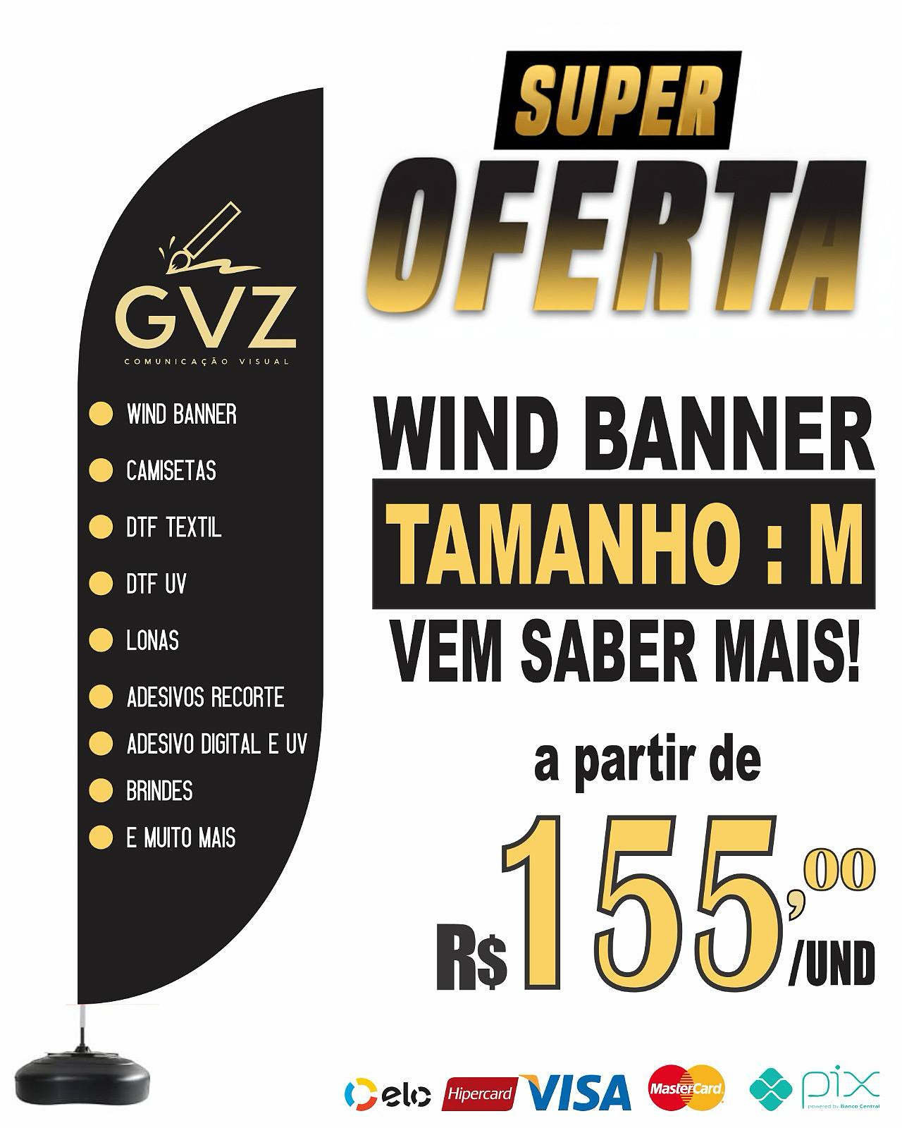 2.5 M - Wind Banner Completo M