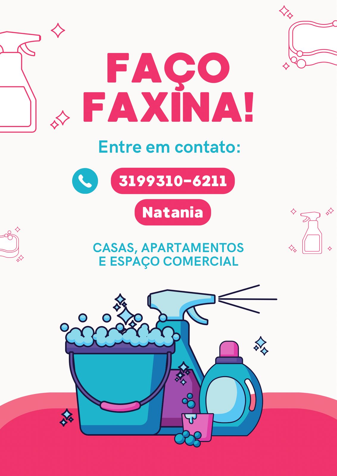 Limpeza de casa , apartamento,pós obra, escritório