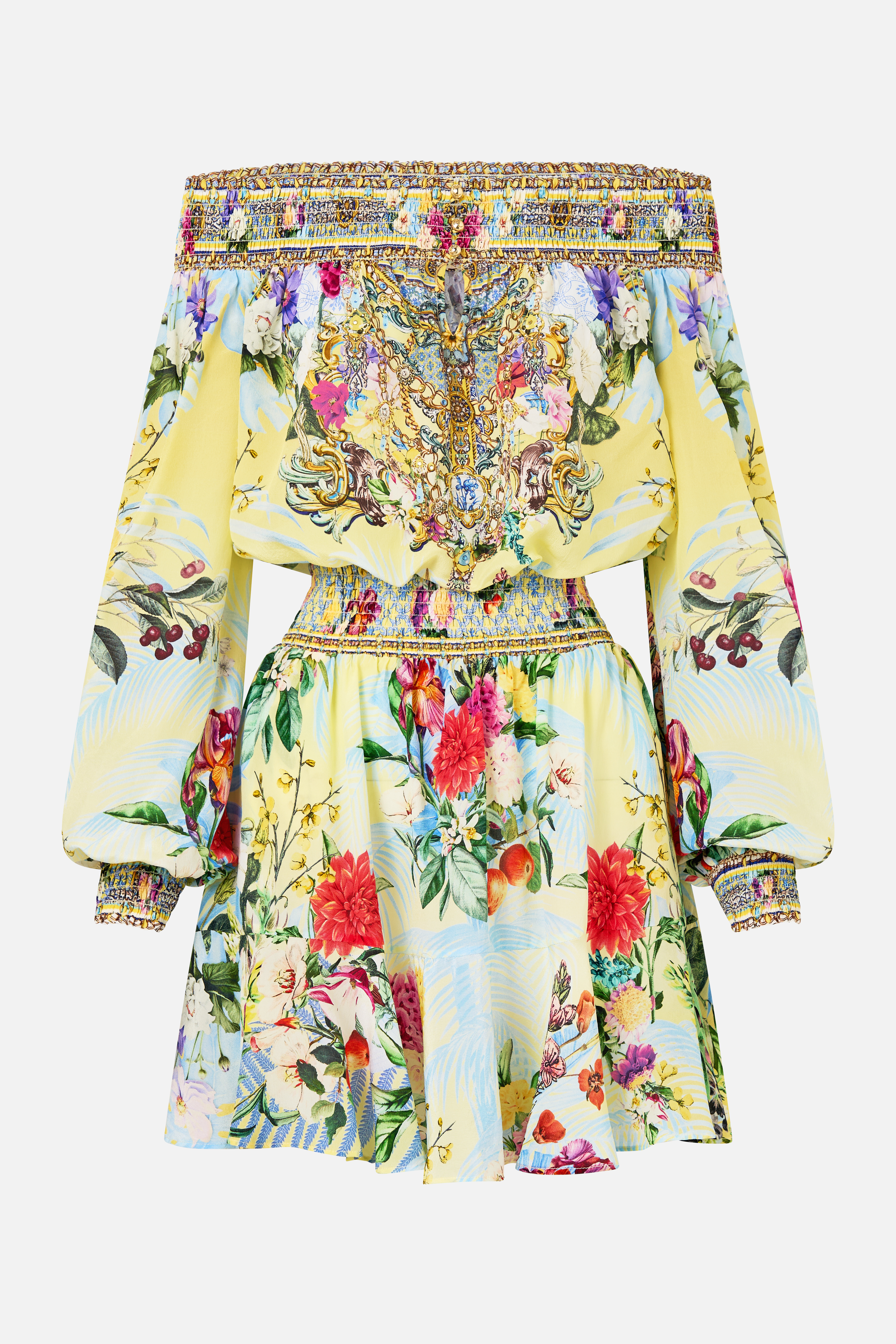 Camilla - The Flor Fantastica  Off Shoulder Mini Dress