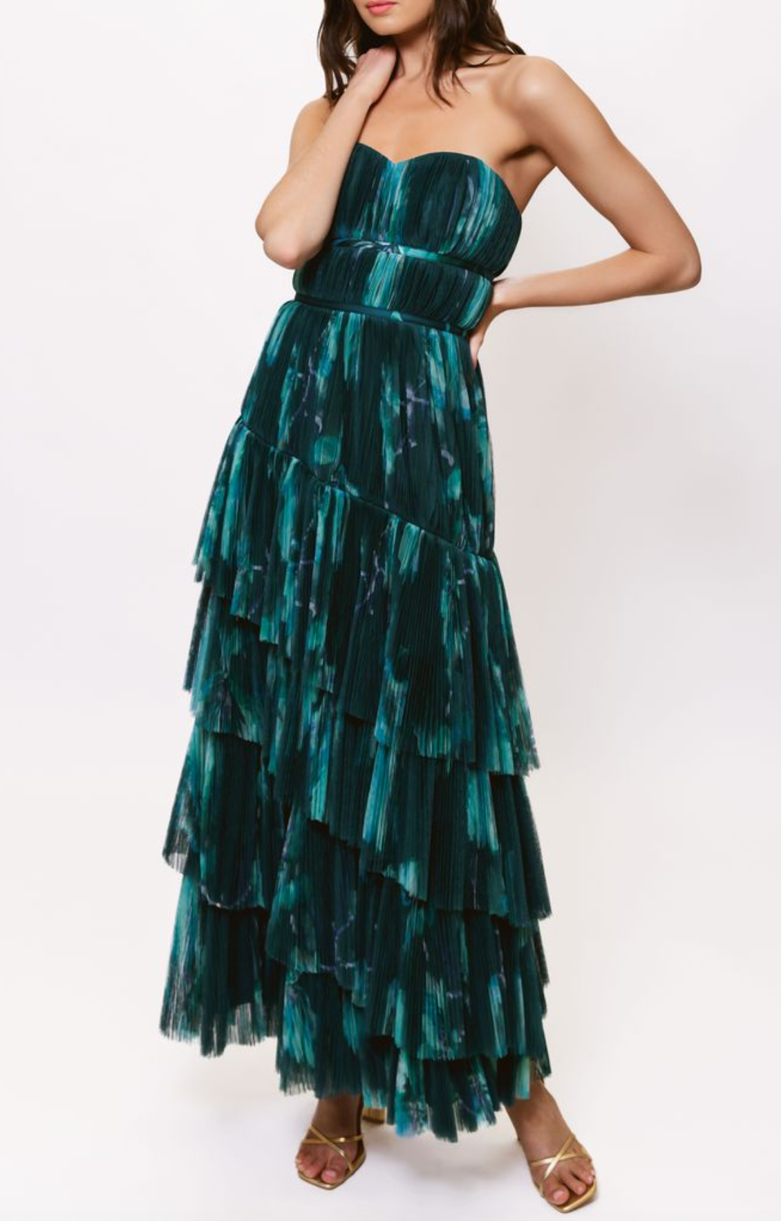 Hutch - Lanza Pleated asymmetrical tiered dress