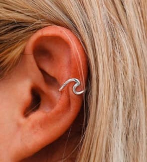Aro cuff de plata forma ola (precio x unidad)