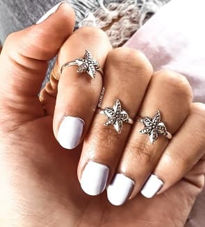 Anillo midi falange de plata con forma estrella de mar