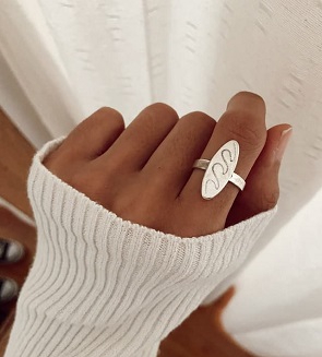 Anillo de plata con tabla de surf de 3cm