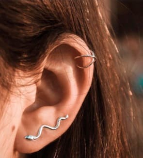 Aro trepador de plata forma serpiente