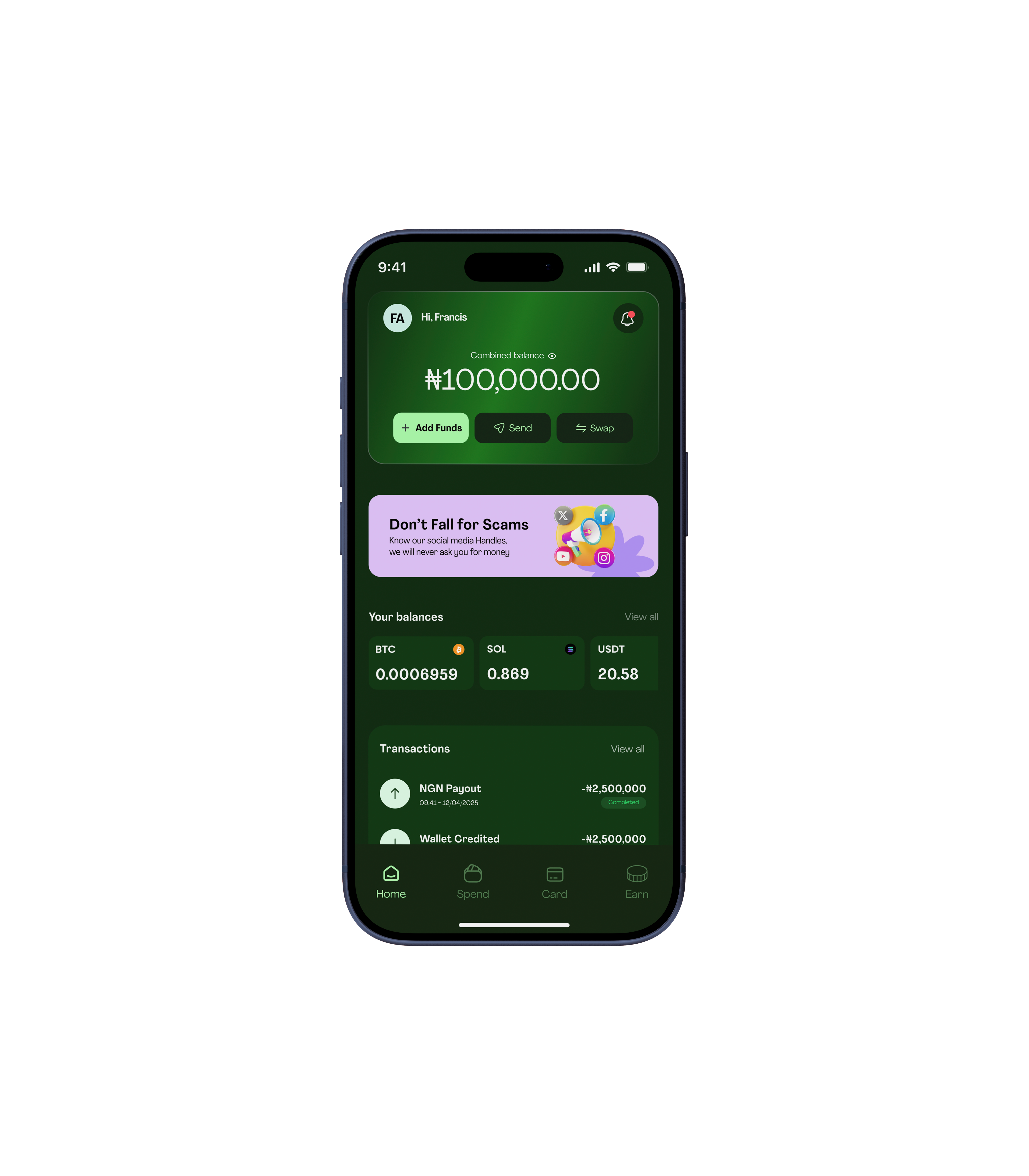 Kazza Send screen
