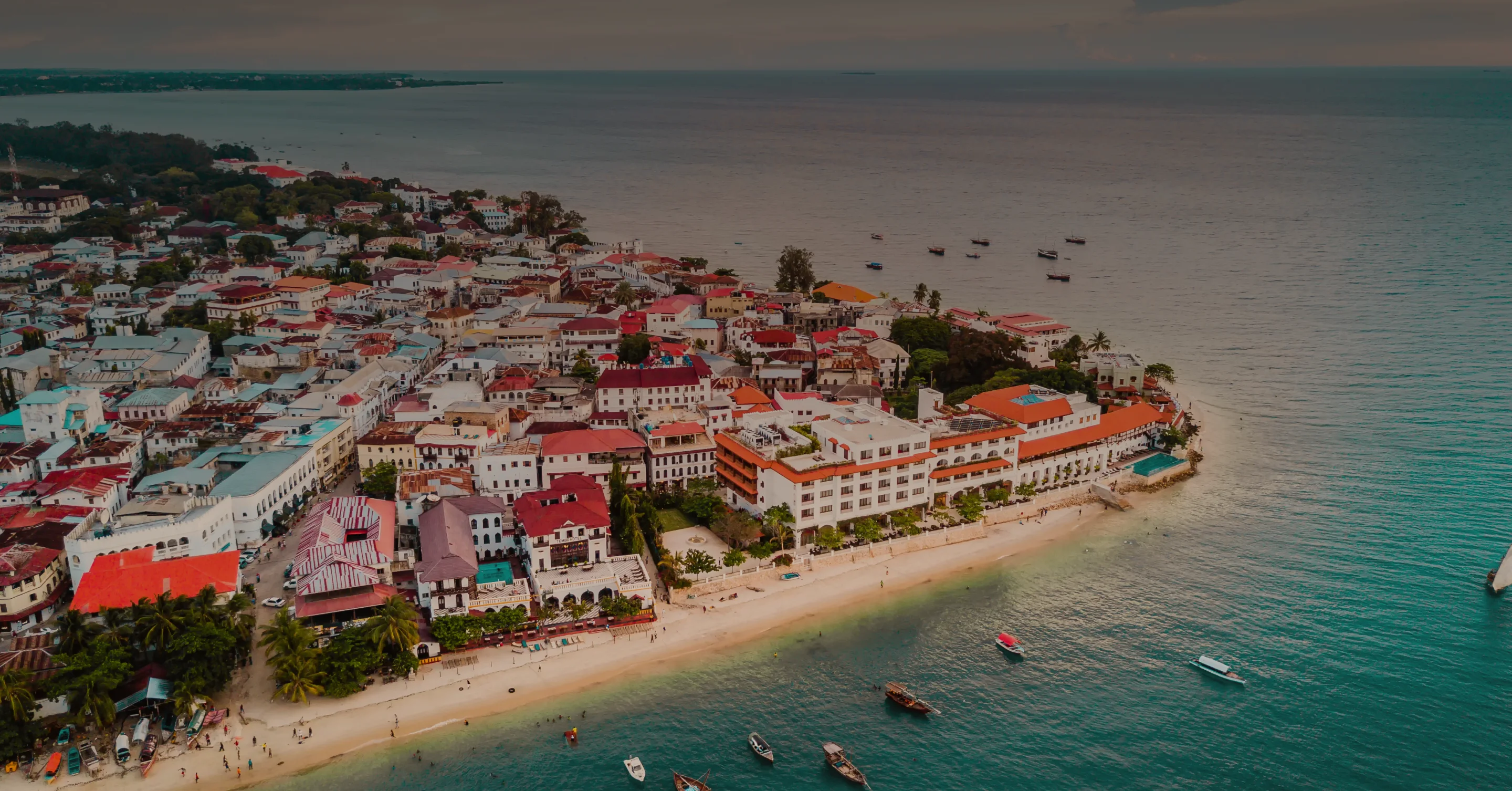 Stone Town Zanzibar aerial view