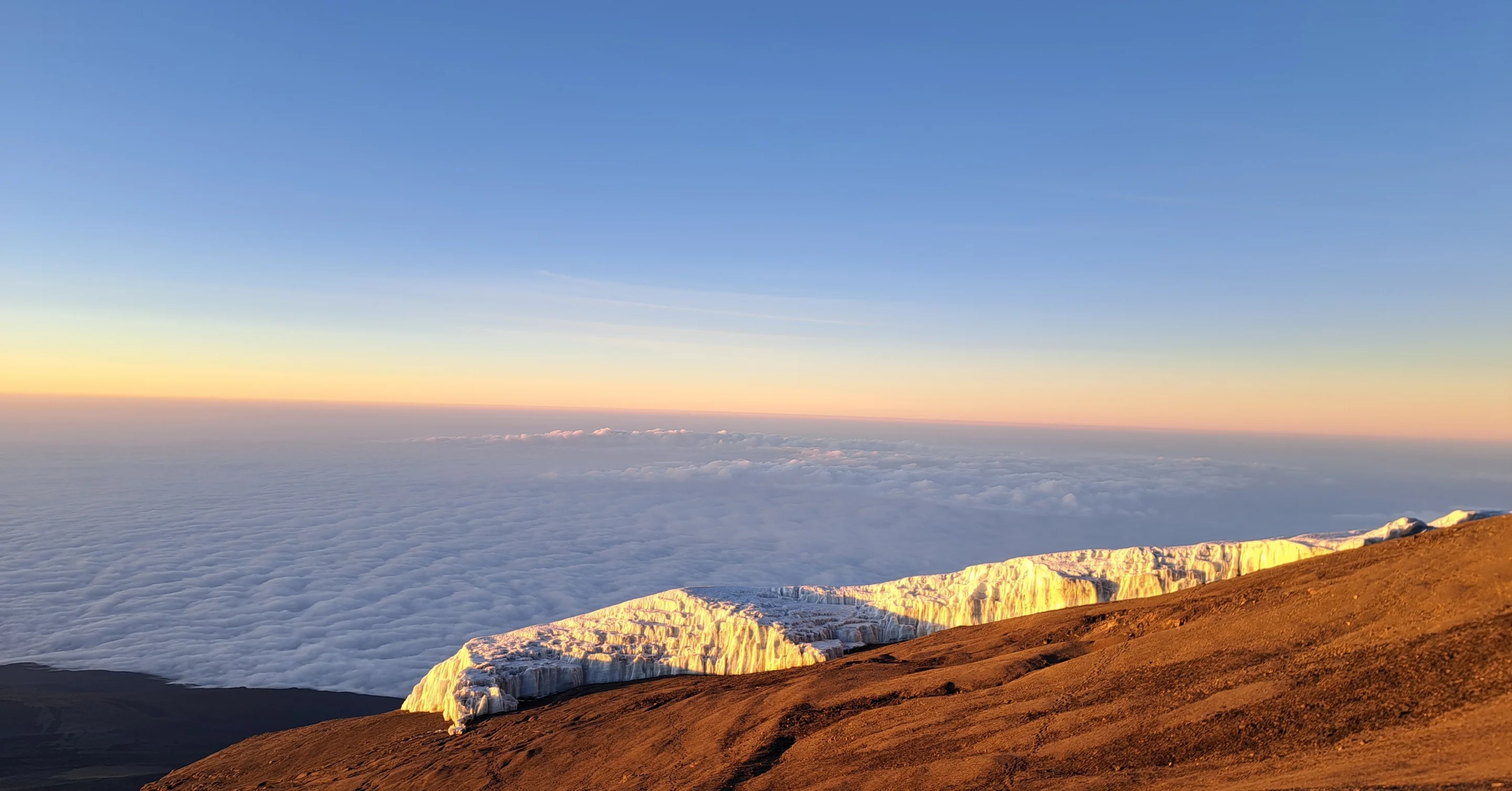Mount Kilimanjaro summit glacier view