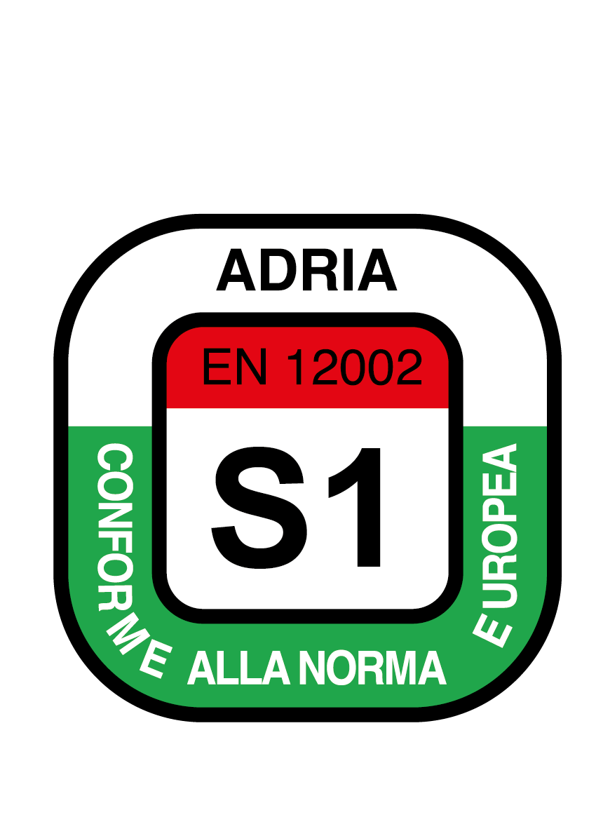 ADRIA S1 EN 12002 Safety classification label.