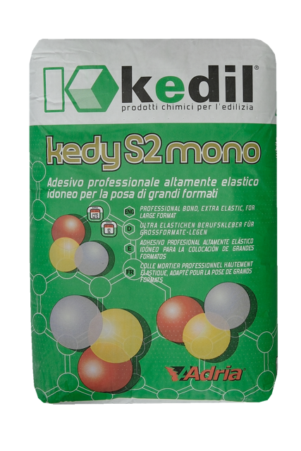 Kkedil Kedy S2 mono: highly elastic professional adhesive suitable for laying large formats.