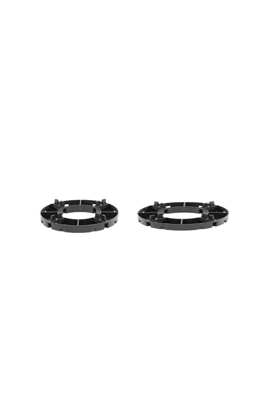 Two black plastic rings.