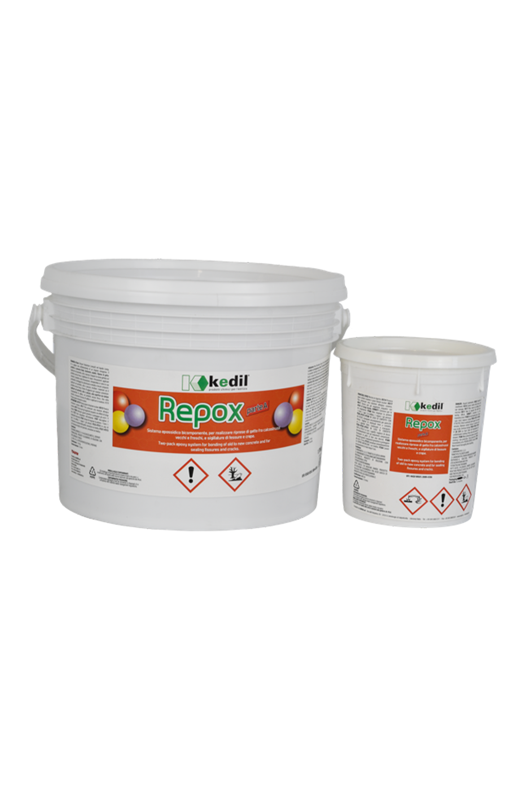 Due secchi di stucco epossidico Repox.