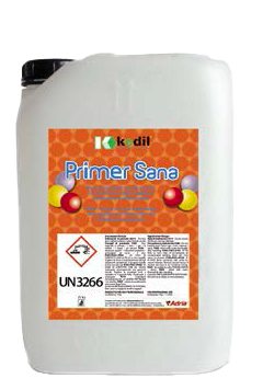 A container of Primer Sana nano resin for consolidating walls and floors.