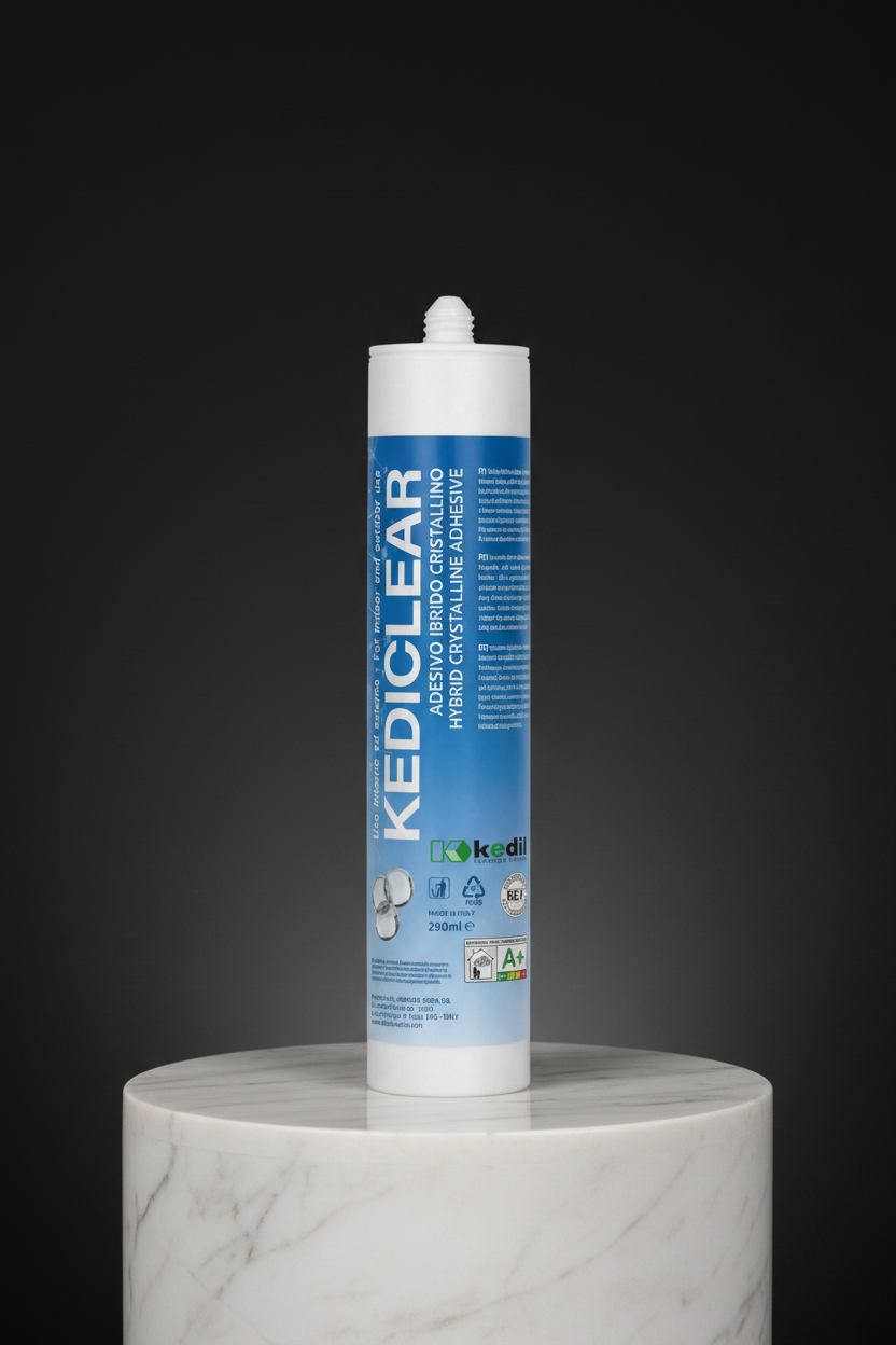KEDICLEAR: Kristalliner Hybridklebstoff von KEDIL. 290ml für den Innen- und Außenbereich.