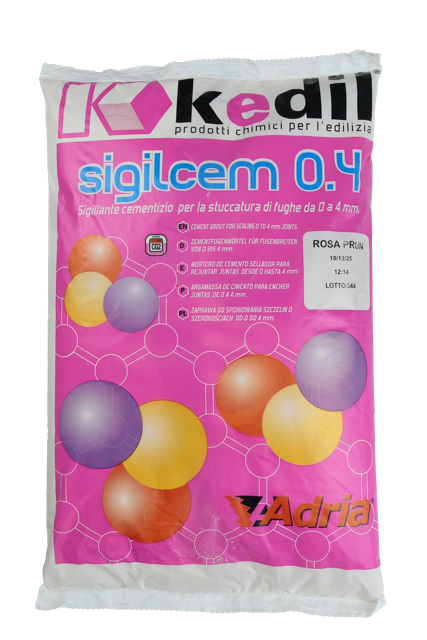 Kedil Sigilcem 0.4 Zementfugenmörtelsack, verwendbar zum Abdichten von Fugen von 0 bis 4 mm.