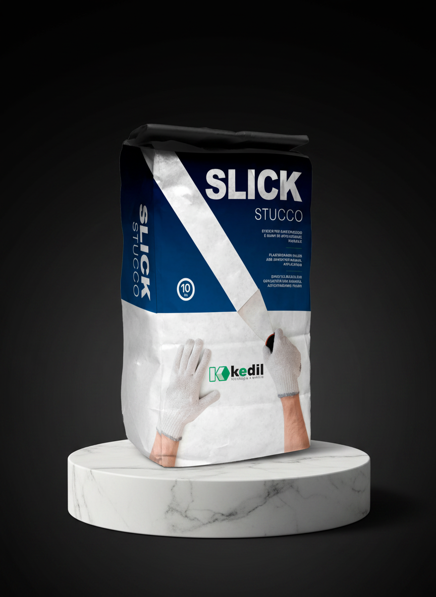 SLICK STUCCO Kkedil: for smooth and perfect finishes, simple and professional application.