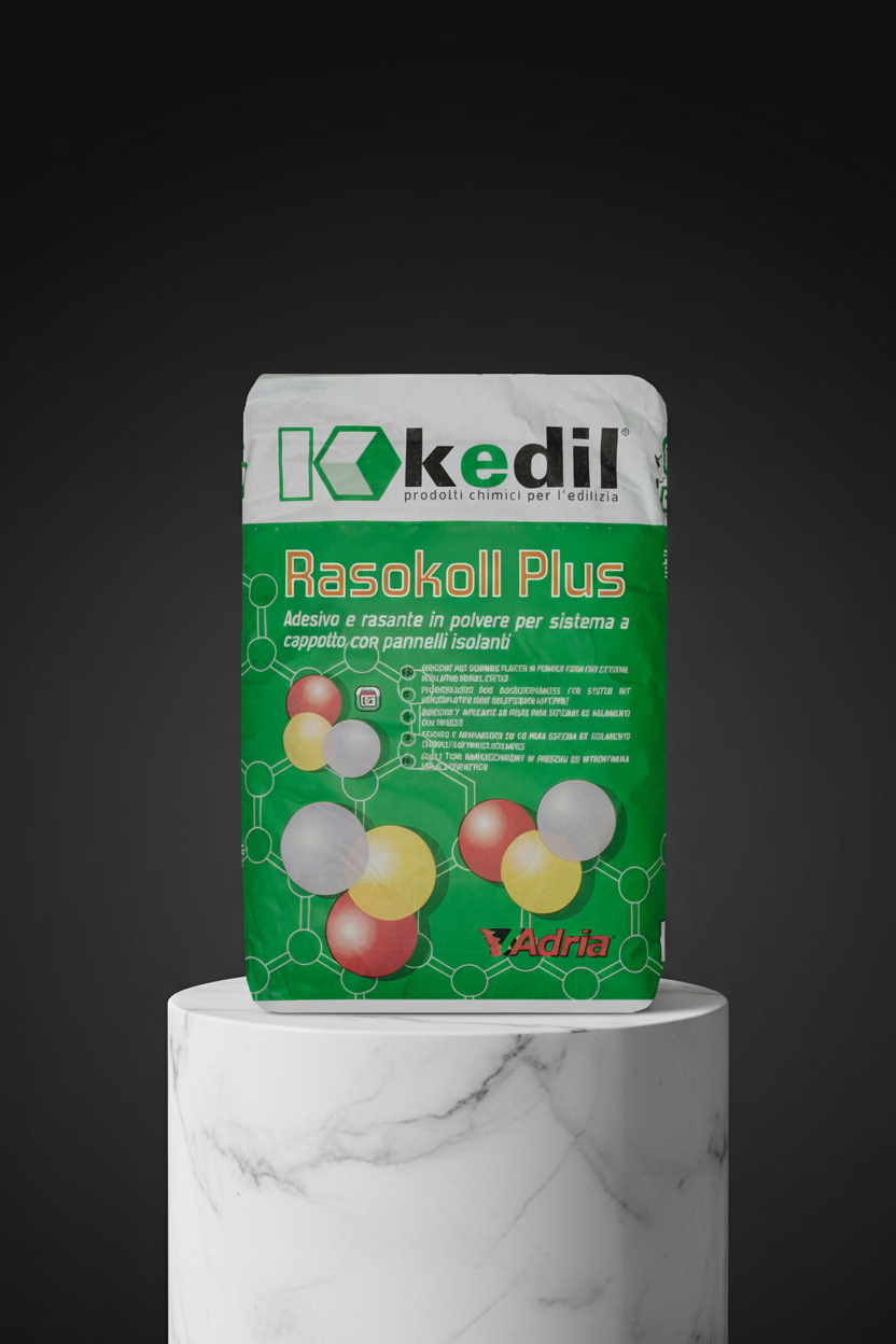 Un sacco di adesivo Rasokoll Plus di Kedil su un piedistallo.