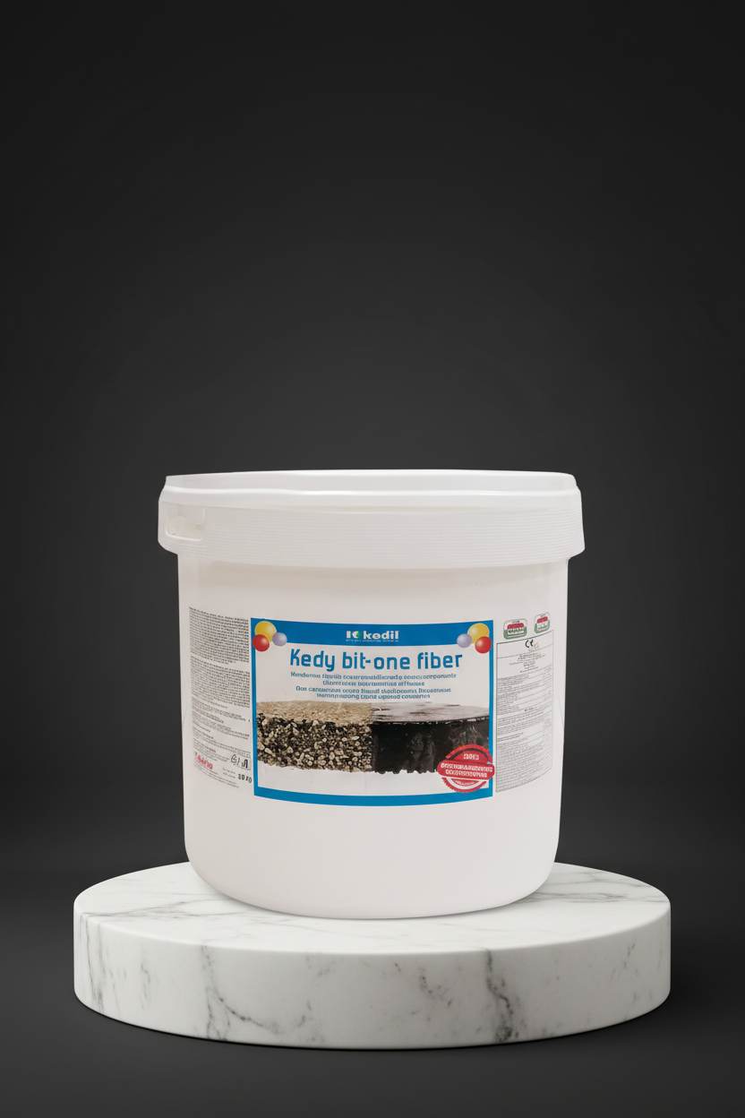 A bucket of Kedy bit-one fiber on a marble pedestal.