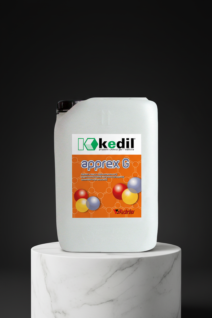 Flasche Apprex G von Kedil auf einem Podest.