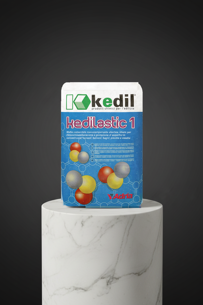 Nahaufnahme eines Sacks Kedilastic 1 auf einer Säule.