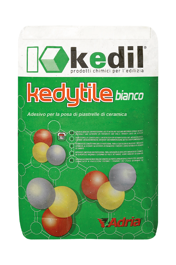 Kkedil Kedytile white, Adria adhesive for laying ceramic tiles and mosaics.